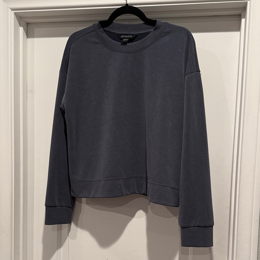 Athleta Seasoft Crewneck Sweatshirt Gray - size L